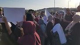 הפגנה בכביש 65 לאחר הלוויתו של הנרצח מוחמד חמדאן תושב ערערה