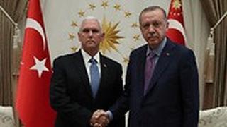 סגן נשיא ארה"ב מייק פנס פגישה עם נשיא טורקיה רג'פ טאיפ ארדואן ב אנקרה