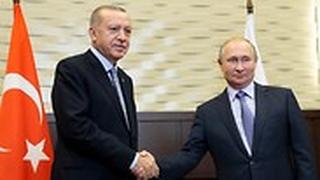 נשיא טורקיה רג'פ טאיפ ארדואן ו נשיא רוסיה ולדימיר פוטין נפגשים ב סוצ'י 