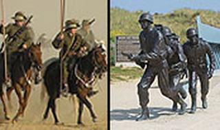 חוף נורמנדי ופרשים אוסטרלים ששחזרו את קרב הפרשים בבאר שבע
