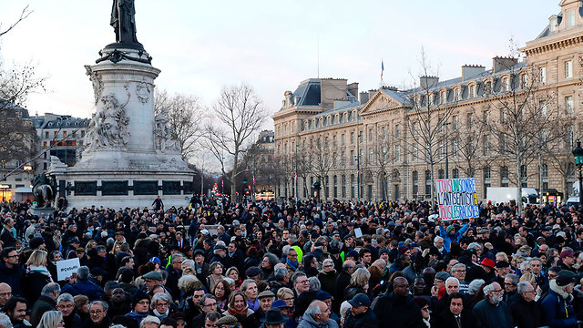A protest against anti-Semitism in Paris 