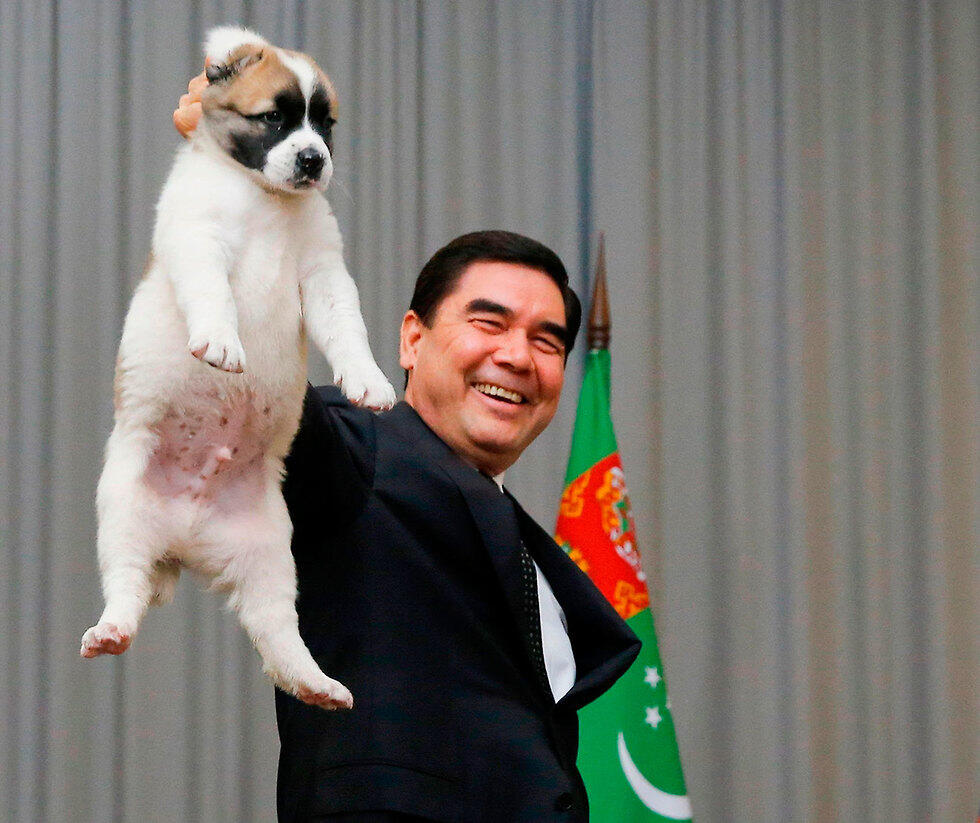 נשיא טורקמניסטן גורבנגולי ברדימוחמדוב כלב כלבים אלביי אלבאי