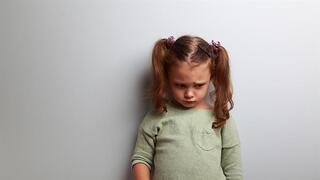 ילדה עצובה עם קוקיות 