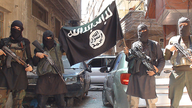 Islamic State fighters in the Yarmouk refugee camp