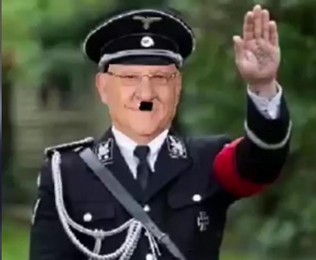 President Reuven Rivlin is depicted in Nazi uniform and with a Hitler mustache in a video posted on YouTube