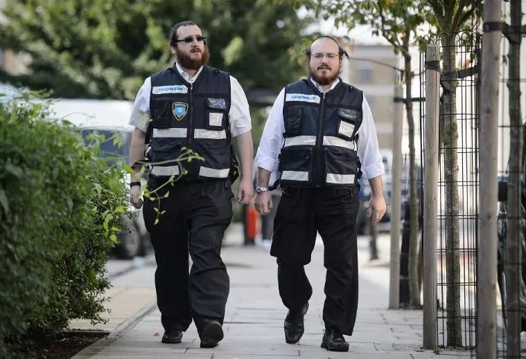 Members of the Jewish 'Shomrim' security patrol team in north London 
