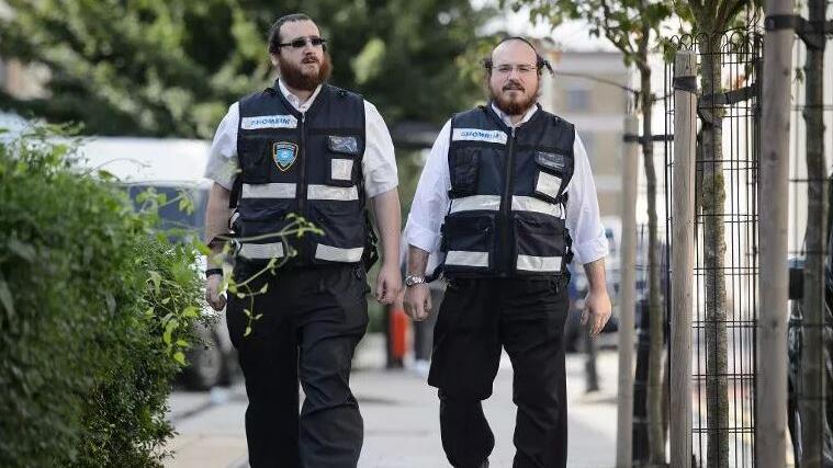Members of the Jewish 'Shomrim' security patrol team in north London 