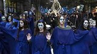 מחאה ליד המקום בו מתכנסת ועידת האקלים, השבוע