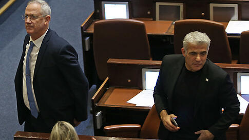 Blue and White's Benny Gantz and Yair Lapid