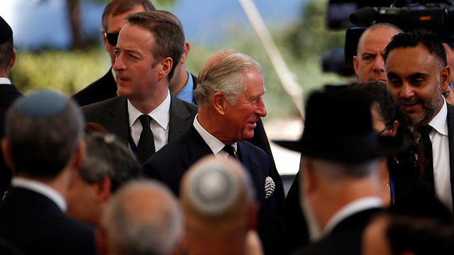 Prince Charles at the funeral for Shimon Peres in Jerusalem, Sept. 2016 