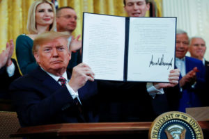 U.S. President Donald Trump signs an executive order adopting the internationally recognized definition of anti-Semitism 