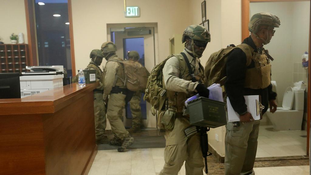 U.S. troops at the American embassy in Baghdad 