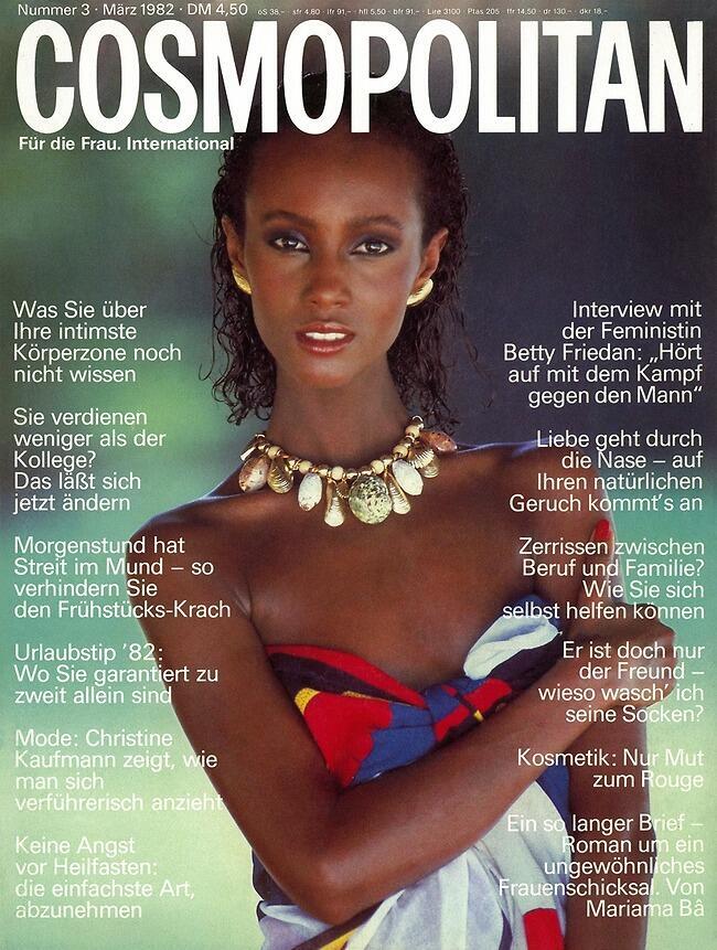 אימאן על שער מגזין קוסמופוליטן בשנת 1982
