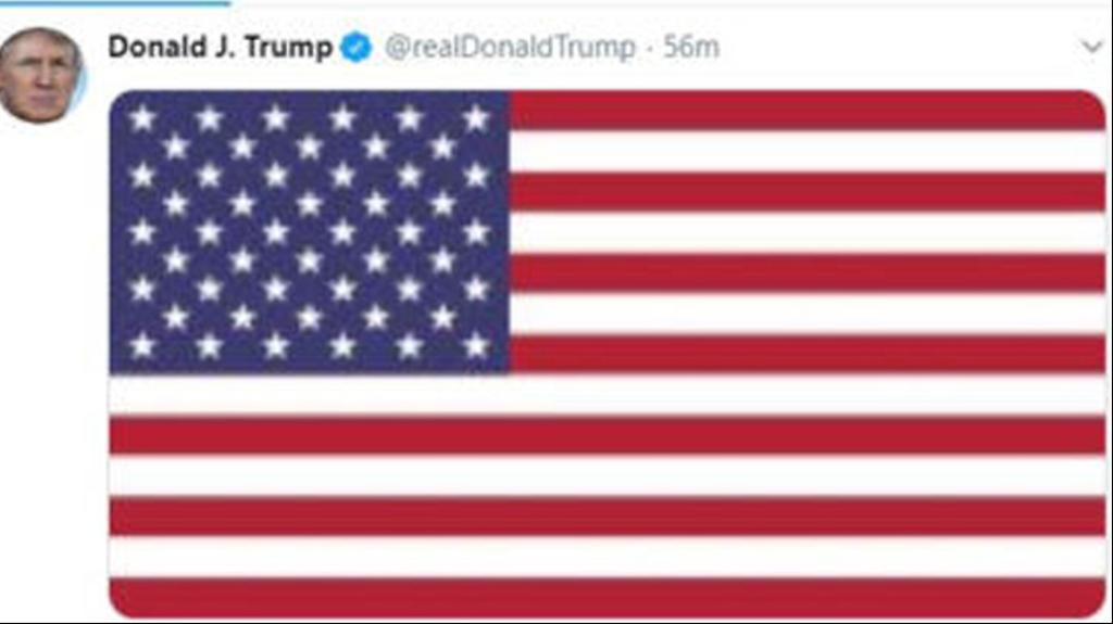 ציוץ דונלד טראמפ דגל אמריקה חיסול לאחר מותו קאסם סולימאני