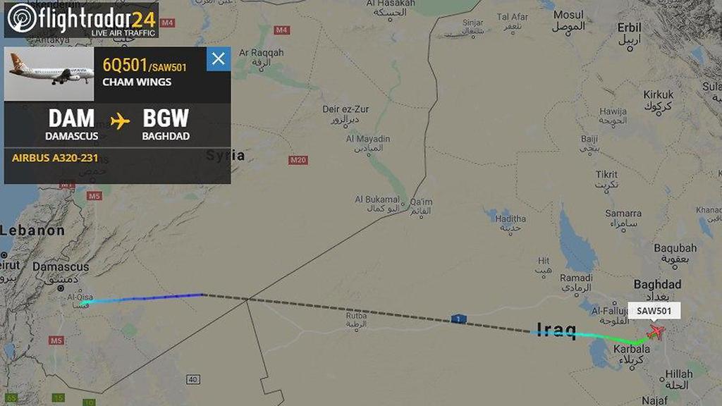 מטוס חברת התעופה הסורית Cham Wings סוריה נמל התעופה ב בגדד חיסול מפקד כוח קודס קאסם סולימאני חוסל ב עיראק