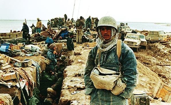 Iranian Troops in Forward Trenches during Iran Iraq War 