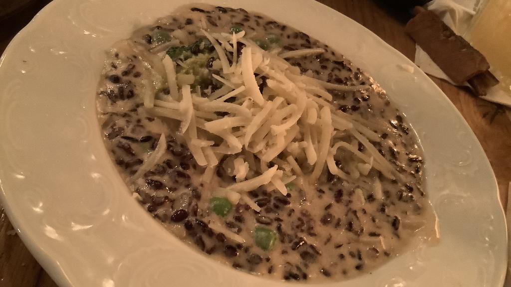 Black risotto with mushrooms at Room Service 
