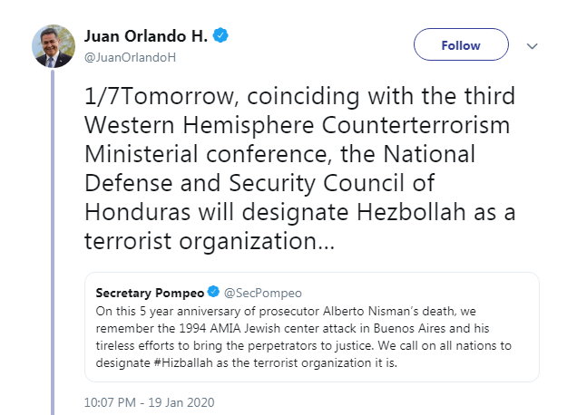 President Hernandez's tweet 