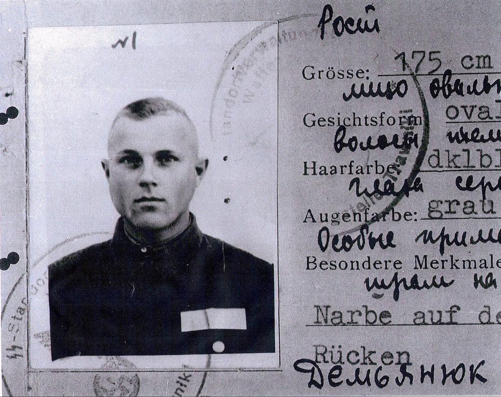 John Demjanjuk's ID card from Trawnikic concentration camp 
