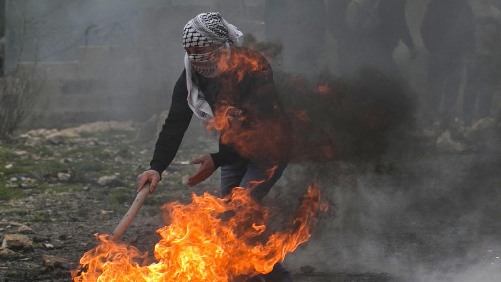  Palestinian protesting in the West Bank 