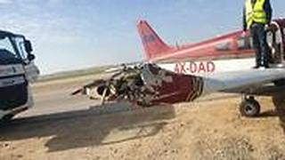מטוס פיפר פגע במשאית זבל לאחר הנחיתה