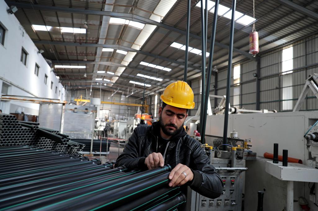 Al-Siksik factory for plastic pipes in Gaza