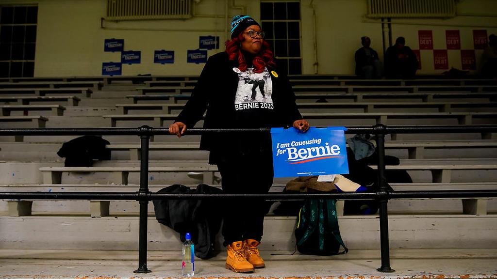 A Bernie Sanders supporter in Iowa
