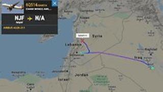 המטוס הסורי משנה את כיוונו בעקבות תקיפה צה"ל בדמשק