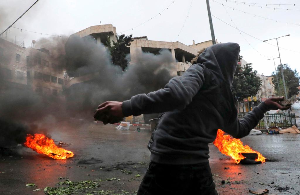 Palestinian rioter in the West Bank 