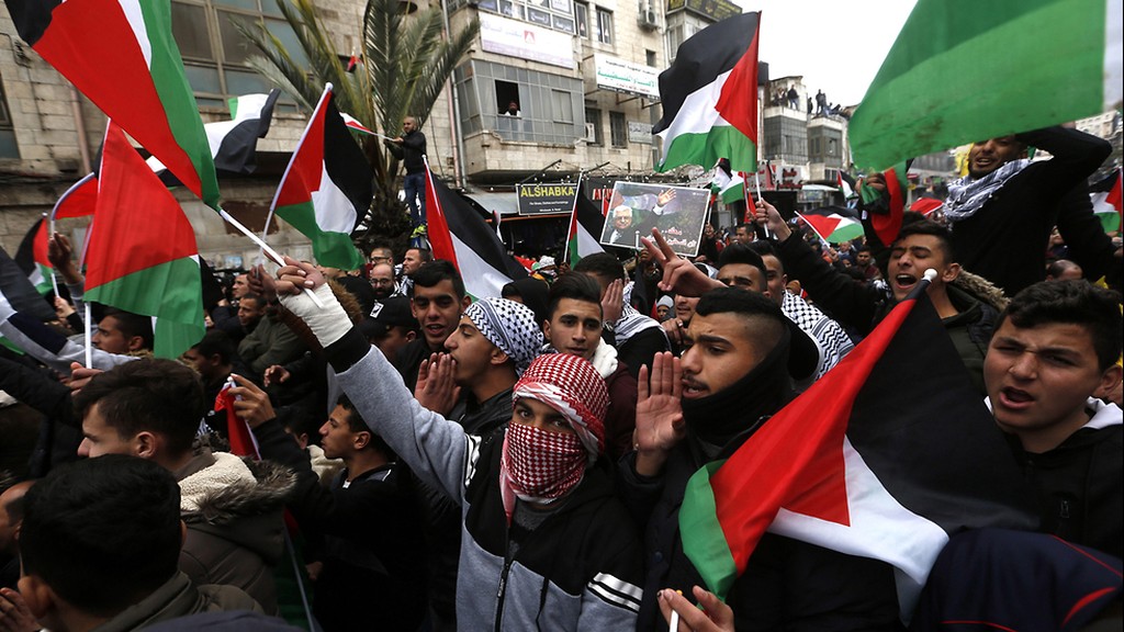 הפגנות של פלסטינים ברמאללה