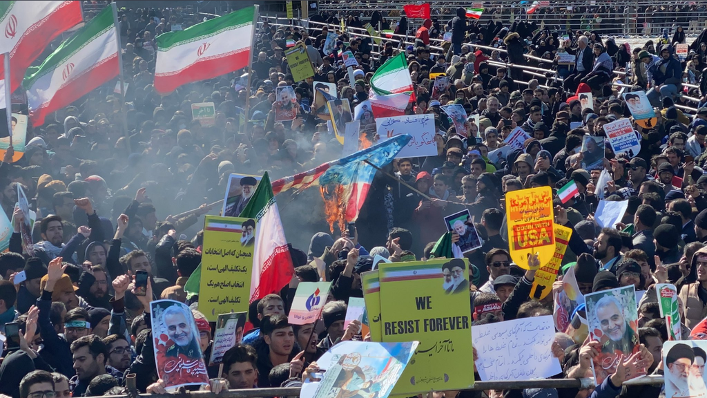 Iranians in a rally in Tehran 