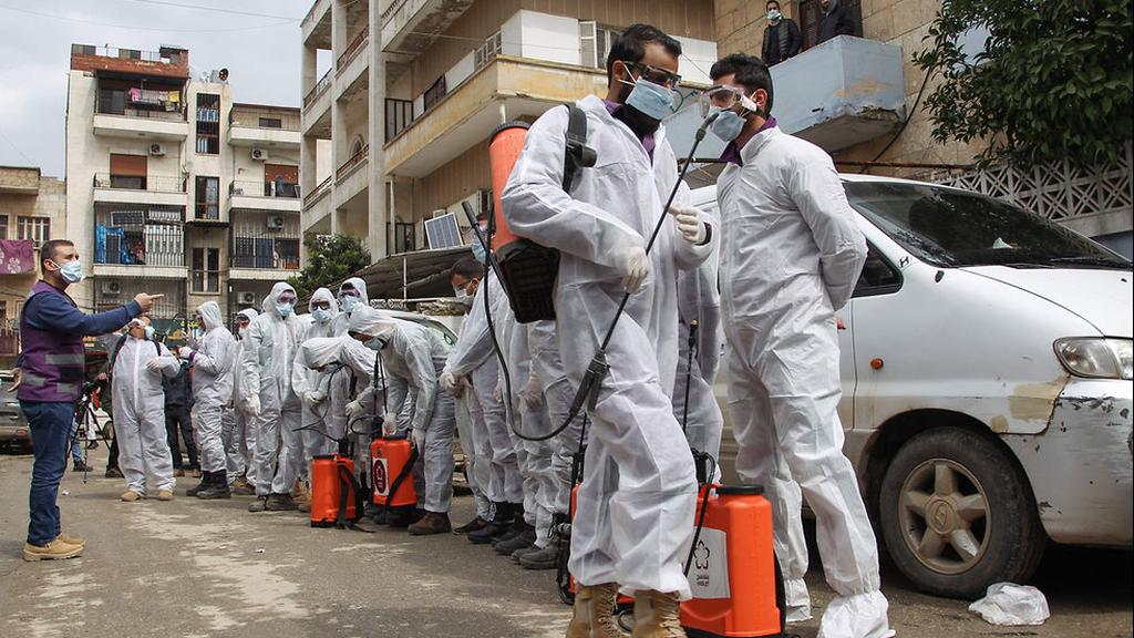 Disinfection in the Syrian city of Idlib 