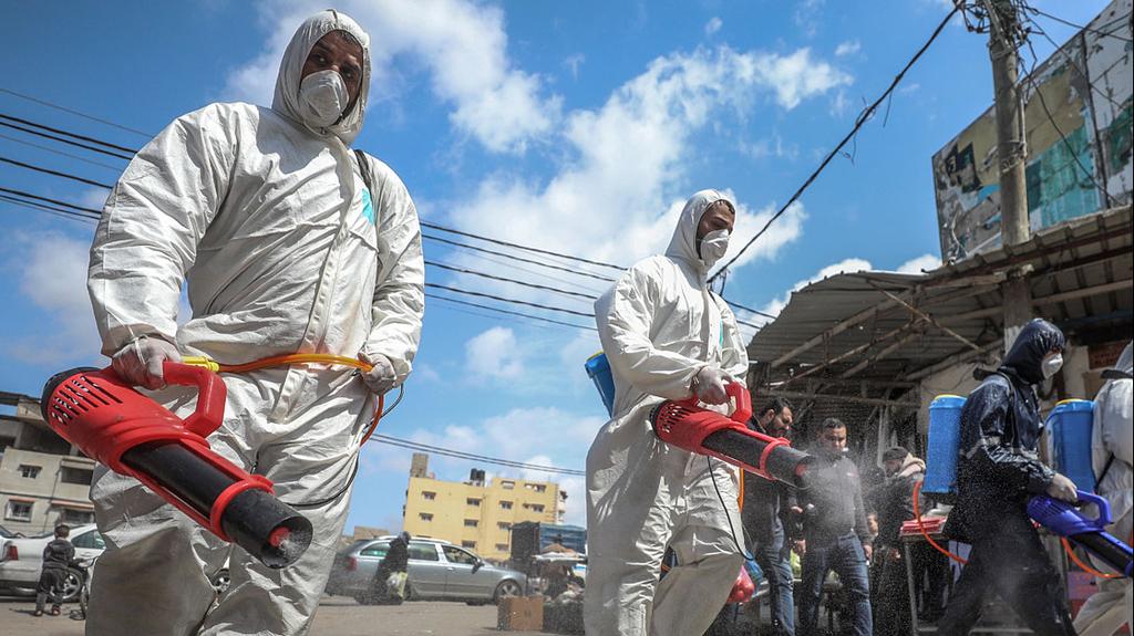  Disinfecting the streets of Gaza