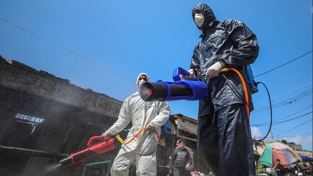 Spraying against coronavirus in the Gaza Strip 
