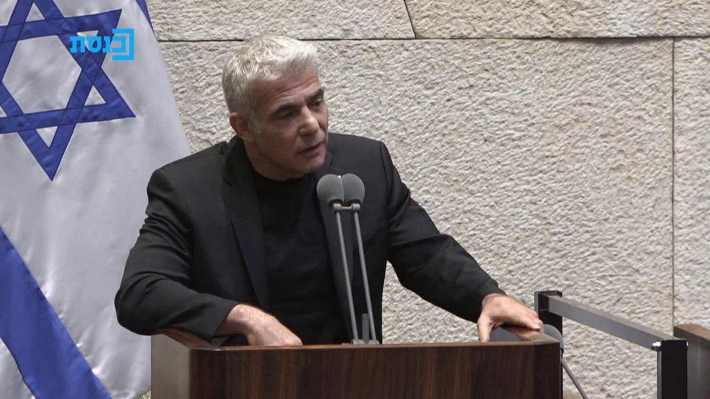 Яир Лапид. Фото: телеканал кнессета יאיר לפיד