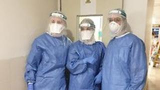 צוות מחלקת הקורונה בבית החולים בני ציון בחיפה