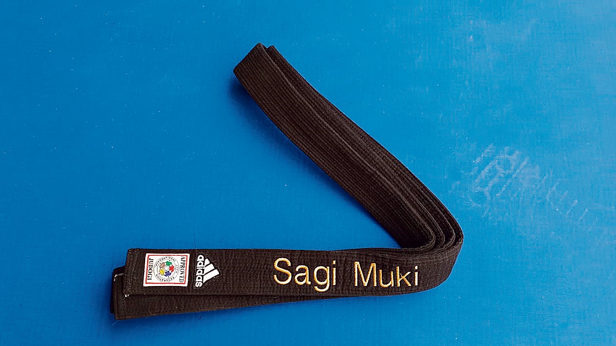 Sagi Muki's championship black belt 