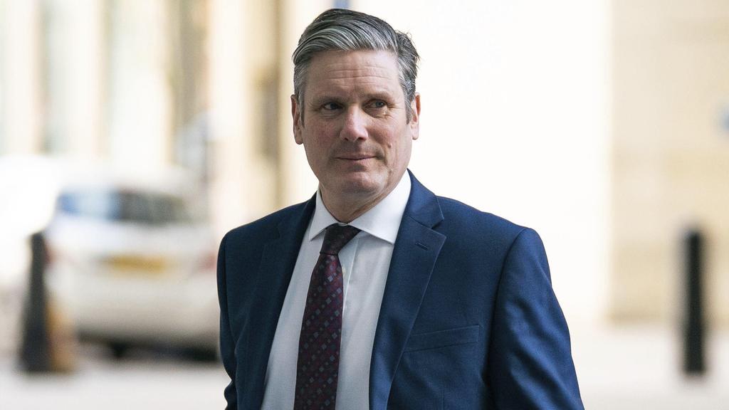 New British Labor leader Sir Keir Starmer arrives at BBC Broadcasting House in London, April 5, 2020 