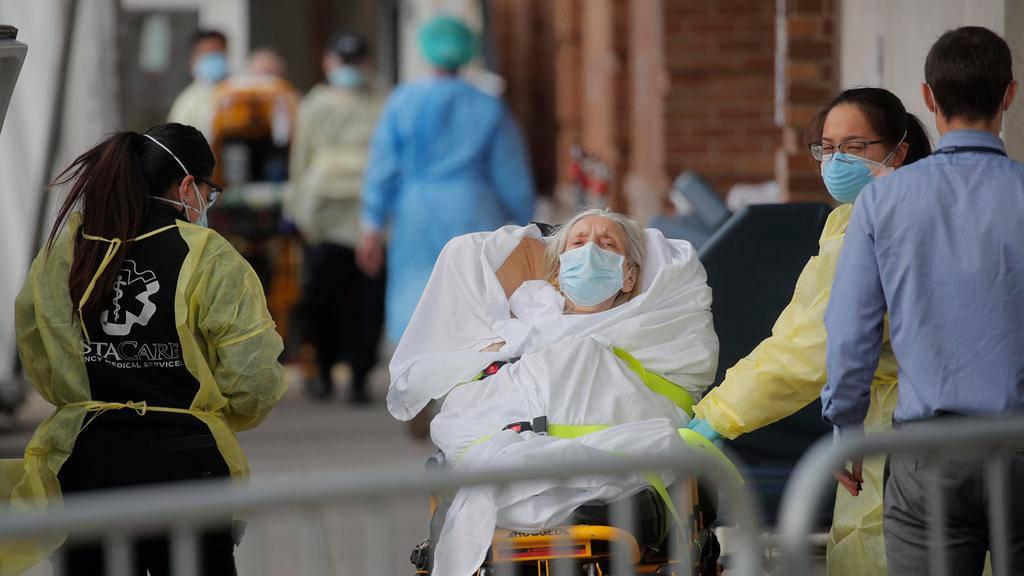  A suspected coronavirus patient being taken to hospital in New York 