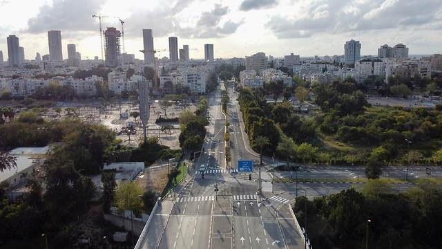 כבישים ריקים בתל אביב בצל הקורונה