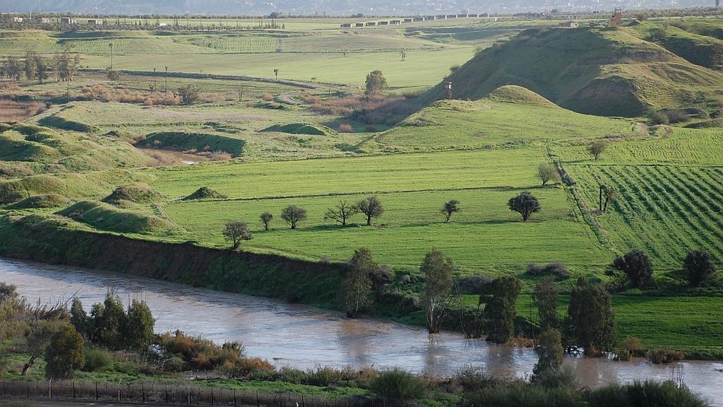נהר הירדן והשדות החקלאיים בשטח ירדן, לאחר הגשמים השנה