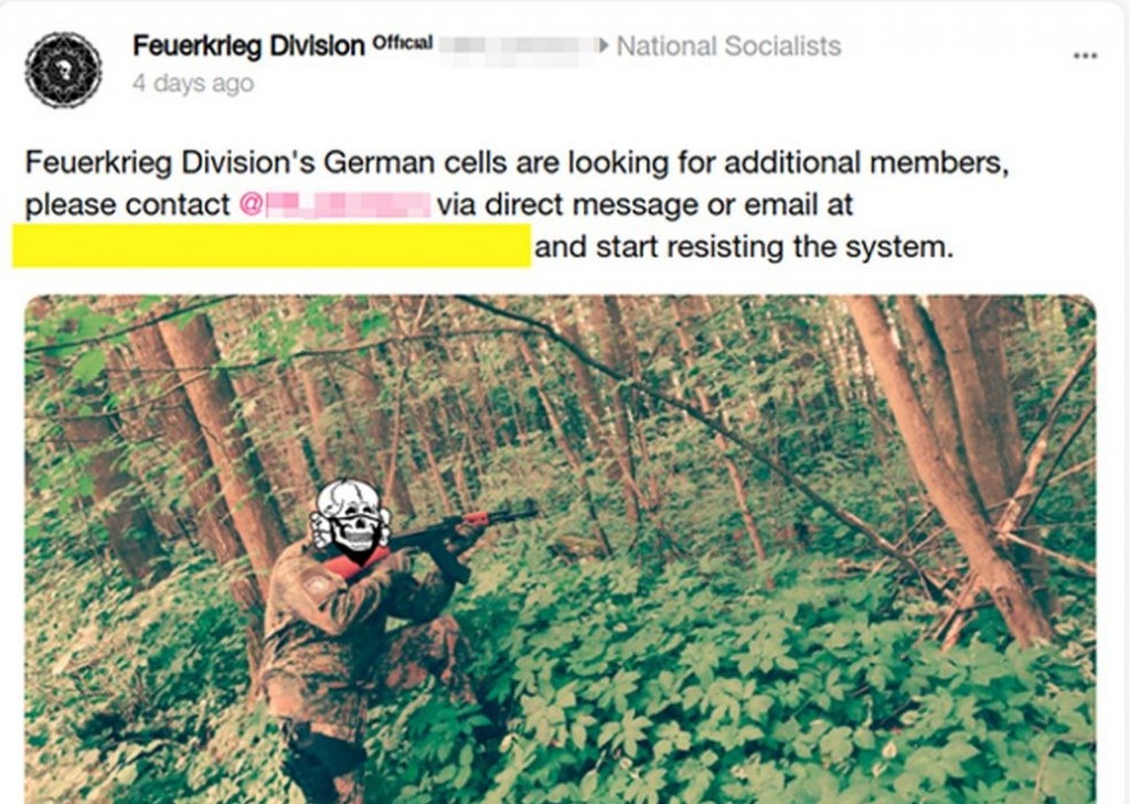 Feuerkrieg Division post on social media shows members training 