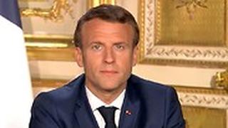 עמנואל מקרון נשיא צרפת בנאום לאומה על  משבר ה קורונה