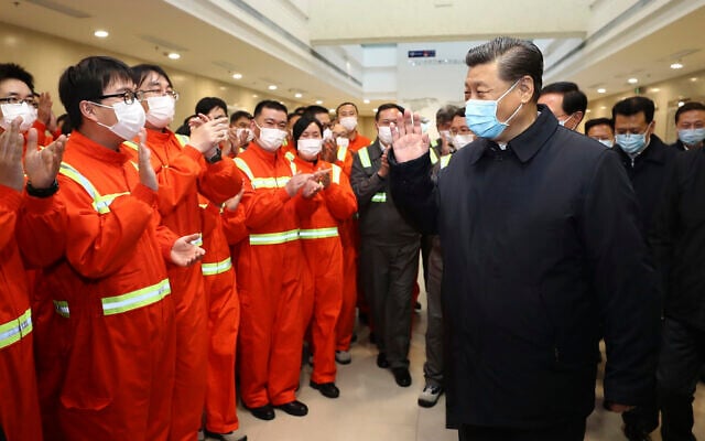 Chinese President Xi Jinping visits the Chuanshan port area of the Ningbo-Zhoushan Port in east China's Zhejiang Province 