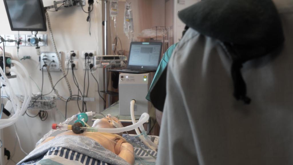 An experimental ventilator being tested by the IDF (Photo: IDF Spokesperson's Unit) מכונות הנשמה