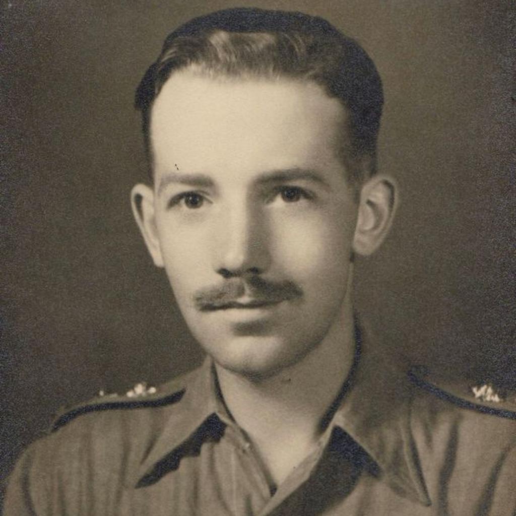A young Captain Tom Moore in his British Army uniform 