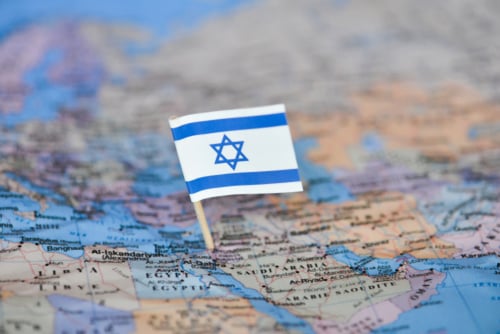 Израиль, флаг, карта. Фото: shutterstock