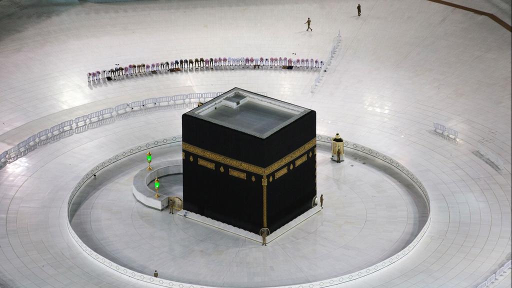 The Kaaba in the holy city of Mecca empty due to coronavirus restrictions 