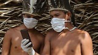 ברזיל ילידים במדינת אמזונס משוחחים עם רופא ב סאו פאולו על נגיף קורונה