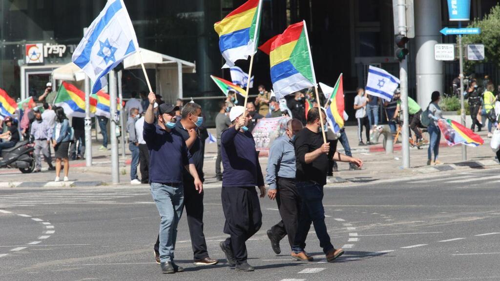 הפגנה של דרוזים וצ'רקסים בקריית הממשלה בתל אביב על הפסקת התקציבים מהממשלה